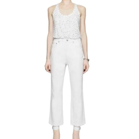 Rebecca Minkoff Denim - Rebecca Minkoff Ankle Kick Women's Jeans White High Rise Denim Flare Size 30 NEW